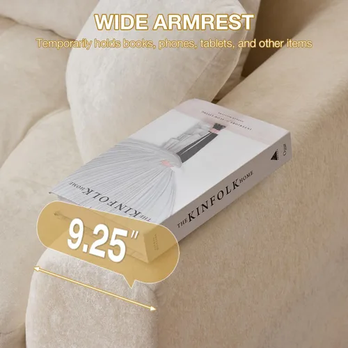 Vista 7 de Sofá modular de nube de 110 pulgadas para sala de estar, sofá modular tapizado en forma de L con otomana móvil, sofá de espuma de asiento profundo