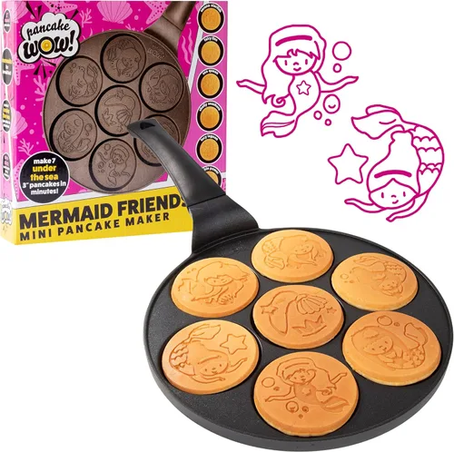 Vista 13 de Sartén mini para hotcakes con emojis - 7 caras sonrientes únicas para niños, sartén antiadherente para hotcakes con moldes para la estufa, plancha
