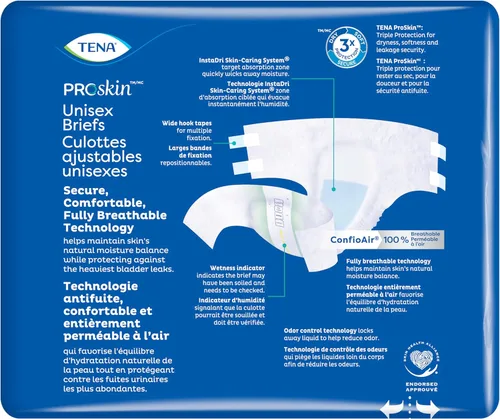 Vista 6 de TENA ProSkin - Pañales unisex para adultos con pestañas, máxima absorción, talla M, 14