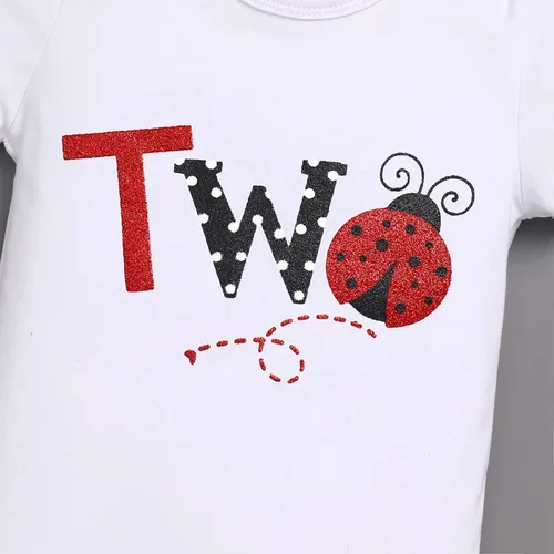 Vista 5 de IBAKOM Traje de 1 2 cumpleaños para niña de mariquita+tutú de tul+diadema 3 piezas de ropa de princesa disfraz de Halloween