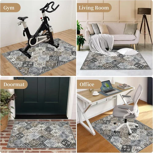 Vista 7 de Tapetes para sillas de oficina para suelo de madera dura, 48 x 60 pulgadas, tapete para silla de escritorio para suelo duro, tapete para silla
