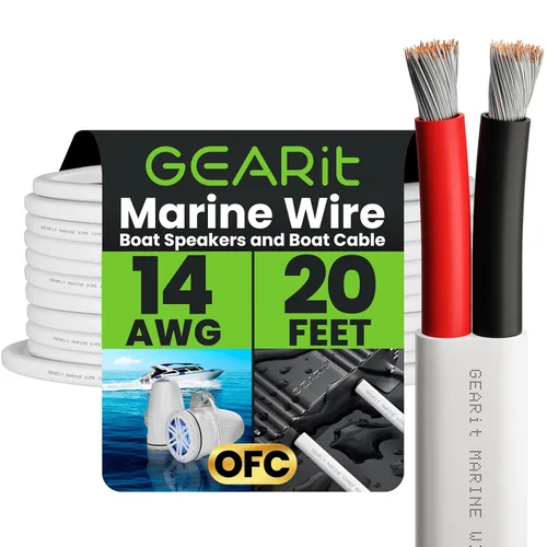 Vista 18 de GEARit Cable marino de calibre 12, 12/2 AWG (20 pies), cobre estañado de grado marino, libre de oxígeno, dúplex de 2 conductores, aislado rojo