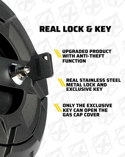 Vista 3 de Xprite Cubierta de tapa de tanque de gas con bloqueo compatible con Jeep Wrangler JK JKU Unlimited Rubicon Sahara 2007-2018, cubierta de puerta