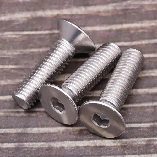 Vista 8 de Tornillos de cabeza avellanada plana 1/4-20 x 1, cobertura completa de rosca de máquina, unidad hexagonal Allen, acero inoxidable 304 18-8 SS, 25