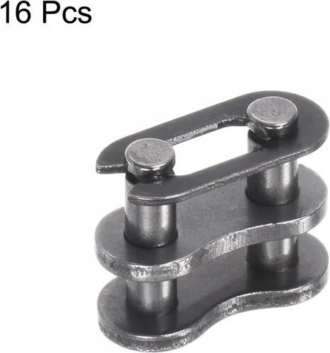 Vista 3 de uxcell Rodillo de enlace de conector maestro de cadena #25, acero al carbono de paso de 1/4 pulgadas, eslabones divididos de conexión estándar