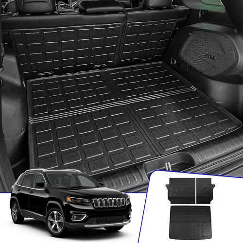 Rongtaod Tapete de carga compatible con Jeep Cherokee 2019-2023, alfombrilla de maletero de TPE para asiento trasero, accesorios para Jeep Cherokee