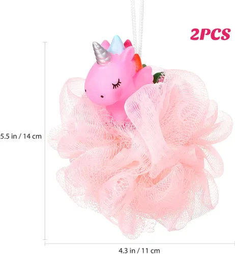 Vista 2 de Esponja exfoliante de esponja de ducha de unicornio para ducha, esponja de baño, esponja de baño para limpieza profunda, esponja de baño de lufa, 2