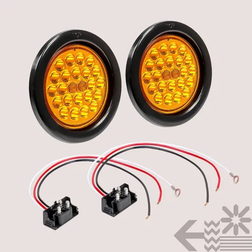 Vista 6 de Faro trasero redondo de 4 pulgadas con 24 LED de luz blanca clara, para reversa de camiones RV. Certificado DOT, ojal y enchufe incluidos