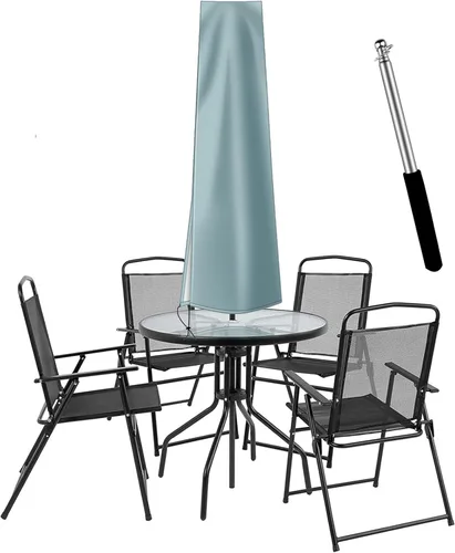 Vista 12 de Dafire Cubierta de paraguas de patio para sombrillas de 7 pies a 9 pies, cubiertas de parasol de 1.7m (Negro 420D), cubierta de paraguas impermeable
