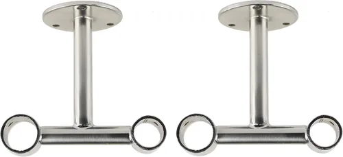 Vista 4 de Urbanest Juego de 2 soportes de techo dobles para cortinas, se adapta a barra delantera de 1 pulgada y barra trasera de 5/8 pulgadas, bronce