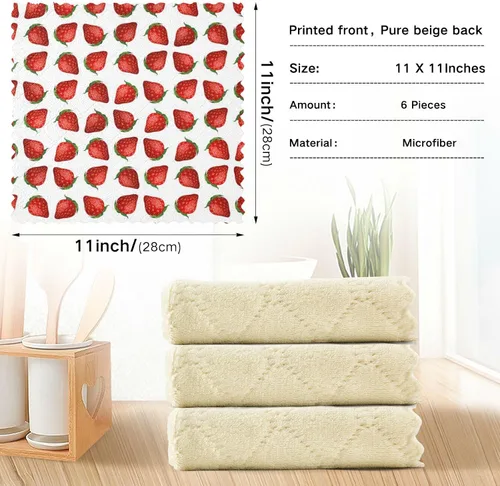 Vista 3 de Autumn Poppy Flowers06 - Juego de 6 paños de limpieza de microfibra para autos, máquina súper absorbente Flores de amapola de otoño06