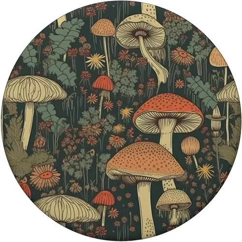 Vista 3 de PopSockets retro vintage con diseño de flores, hippie, estético, cottagecore, hongos, intercambiables, PopGrip