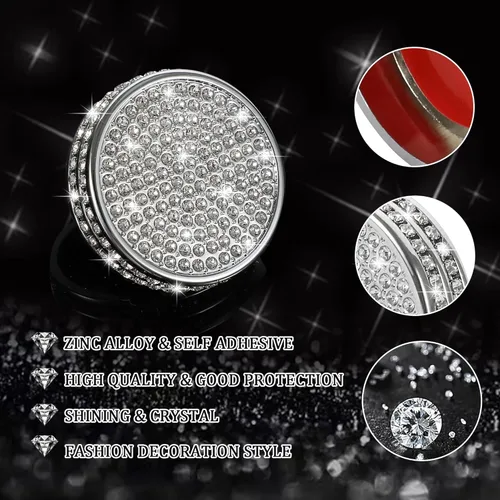 Vista 4 de TOMALL Cubierta de botón de modo de conducción de automóvil de aleación de zinc, diamantes de imitación de cristal, compatible con Lexus RX NX