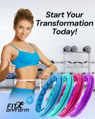 Vista 8 de FIT ON FORM Infinity Weighted Hula Hoop for Adults Weight Loss, Smart Exercise Hola Circle Hoop for Women Abs Workout