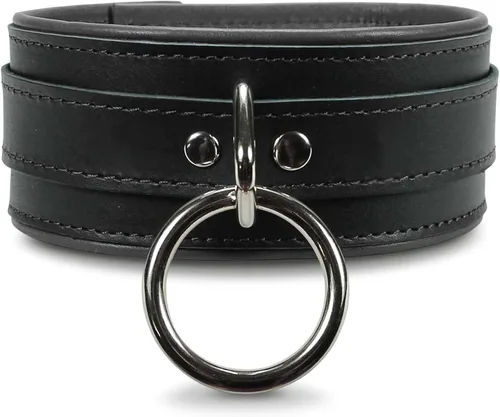 Vista 9 de Melanie Collar Latigo Leather Lambskin O-Ring Handmade Padded Leather Collar