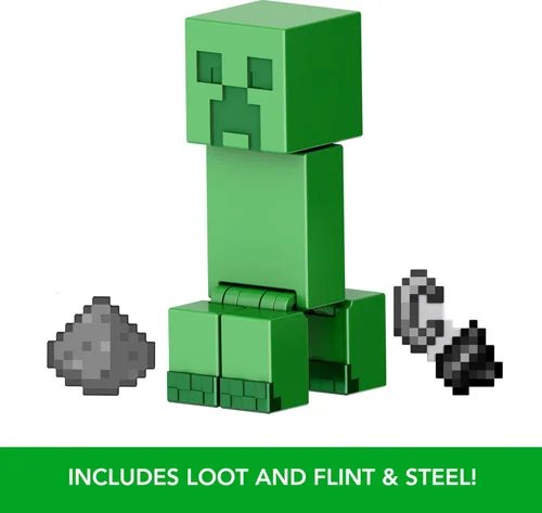 Vista 4 de Mattel Colección de figuras de acción y accesorios de Minecraft, escala de 3.25 pulgadas con diseño pixelado (los personajes pueden variar)