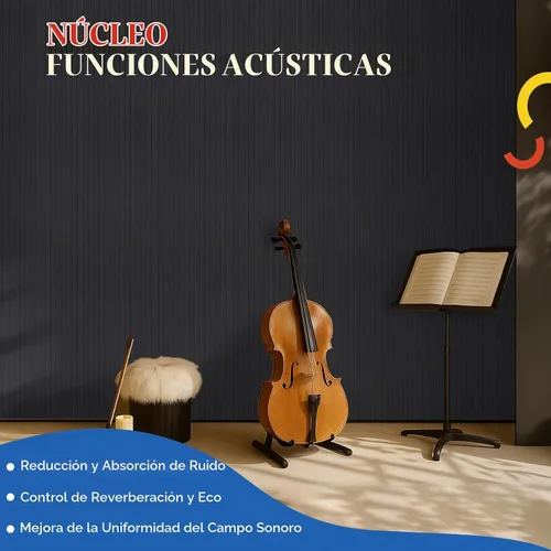 Vista 3 de Paquete de 10 paneles acústicos grandes, panel acústico de pared de 47.2 x 23.6 pulgadas, panel autoadhesivo a prueba de sonido para oficina