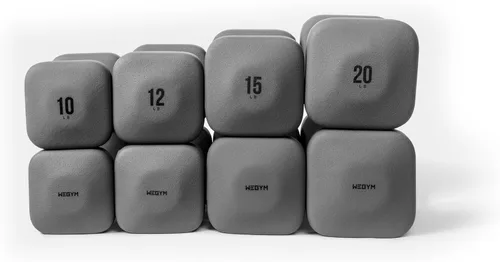 Vista 71 de WeGym SafeGrip - Mancuernas cuadradas con asas antideslizantes, pesas libres estéticas para entrenamientos en casa, diseño estable que evita rodar