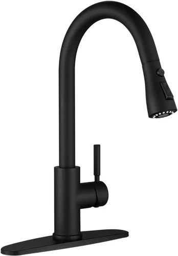 Vista 40 de WEWE Grifos de cocina con pulverizador desplegable, grifo de cocina de estilo granja en bronce cepillado con aceite, comercial, moderno, de arco
