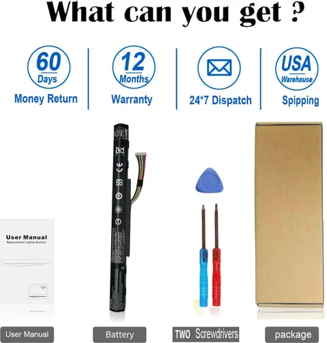 Vista 6 de AS16A5K AS16A8K 4ICR19/66 Battery for Acer Aspire E15 E5-575 N16Q2 E5-576G E5-575G E5-475 F5-573 E5-575-52JF E5-575-33BM E5-575G-76YK E5-575-54SM