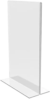 Vista 7 de FixtureDisplays Paquete de 24 soportes de acrílico transparente de 5.5 x 8.5 pulgadas para mesas, marco de mesa vertical para carpa de tienda