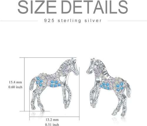Vista 4 de Aretes de plata de ley con forma de animal para mujer, joyería de cumpleaños para Navidad, regalos para mujer, aretes hipoalergénicos para mujer