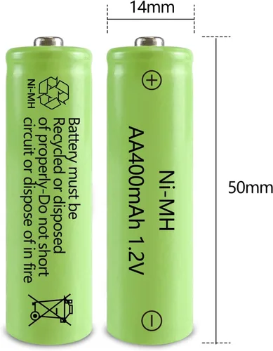 Vista 5 de JINTION Baterías AA recargables solares Ni-MH doble A 400 mAh paquete de 8