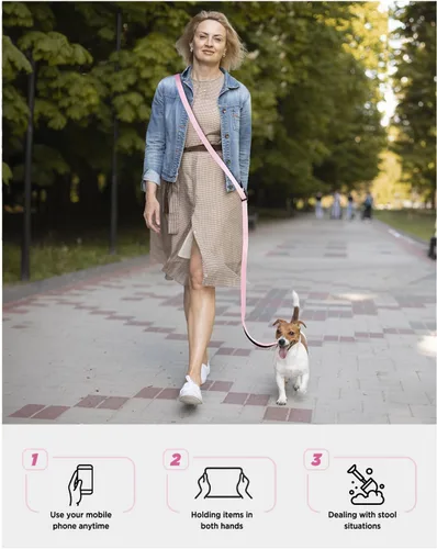 Vista 8 de Correa de perro de manos libres, cuerda multifuncional para el cuerpo de 2.5 metros con mango a prueba de explosiones y correa ajustable
