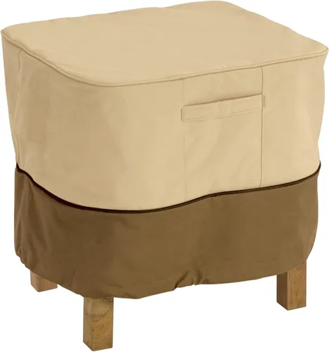 Classic Accessories Veranda, fundas de material antiderrapante para muebles estilo Otomano cuadrados de patio o mesas laterales (cubre hasta 21
