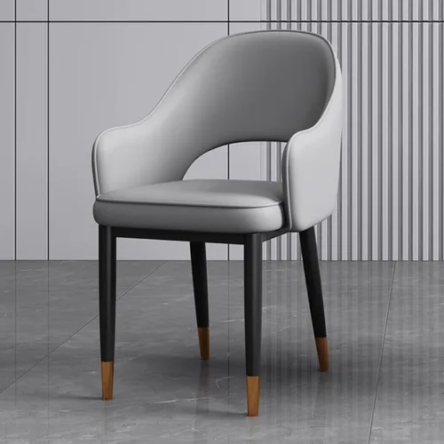 Vista 11 de Modern Dining Chair - Mid Back Lounge with Armrest and Metal Legs for Living Room or Home Office