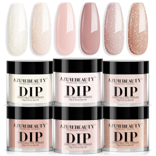 Vista 10 de AZUREBEAUTY Juego de 5 polvos de inmersión líquidos – 0.5 fl oz/0.5 oz de gran capacidad, capa base de inmersión, capa superior, bono, activador