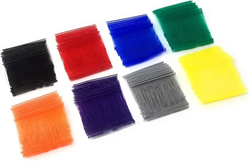 Sujetadores de púas de pistola de etiquetado estándar de 3 pulgadas, 500 cada uno de negro, rojo, azul, verde, naranja, morado, gris, amarillo, 4000