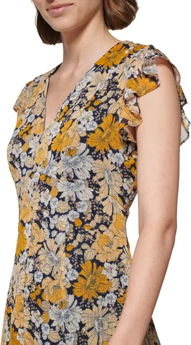 Vista 2 de Tommy Hilfiger Rivera - Vestido de gasa floral para mujer