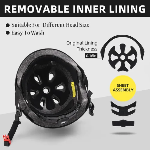 Vista 5 de TC - Patines en línea con casco y equipo de protección, cuchillas de rodillo para adultos y adolescentes con rodilleras, coderas y muñequeras, juego