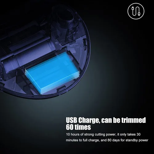 Vista 4 de Lima de uñas eléctrica, máquina pulidora de uñas automática con carga USB inteligente, sin daños agudos, engranaje de velocidad, recortadora de uñas