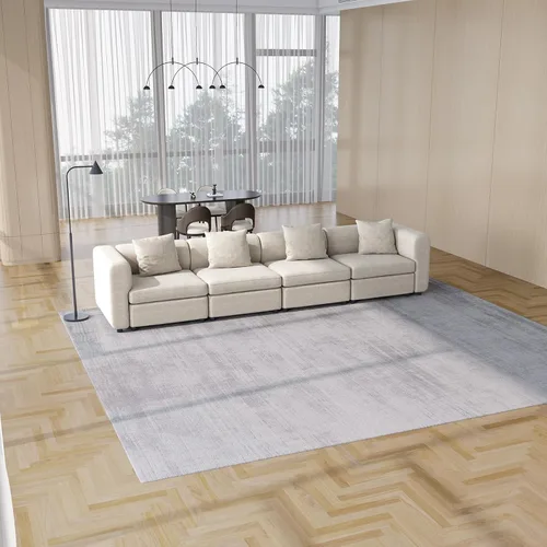 Vista 145 de Guyii Sofá modular de terciopelo, moderno sofá de 4 plazas de gran tamaño con 3 almohadas y reposapiés de almacenamiento, sofá convertible de 115.74