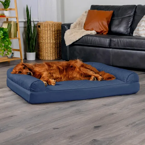 Vista 222 de Furhaven - Cama ortopédica para perros, estilo sofá, acolchada, con funda extraíble y lavable, color gris hierro, tamaño jumbo plus (XXL)