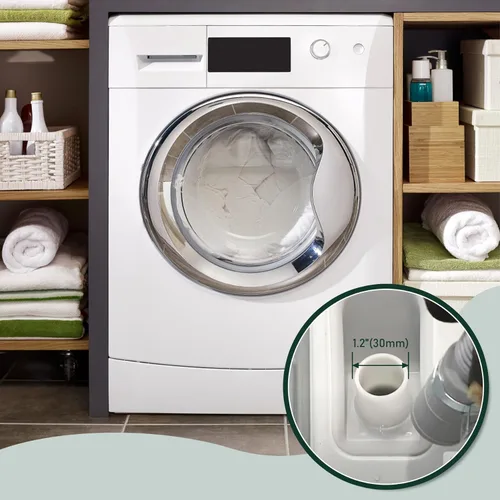 Vista 6 de Flehomo Kit de extensión flexible de manguera de drenaje para lavadora, manguera de drenaje universal corrugada para lavavajillas con 1 soporte