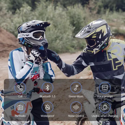 Vista 2 de Auriculares de Motocicleta Bluetooth con Altavoz Esquí Impermeables Auriculares de Casco Bluetooth con Cancelación de Ruido Ultradelgados