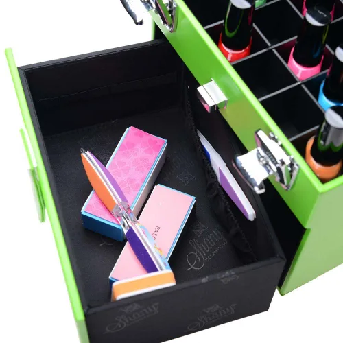 Vista 22 de Organizador de maquillaje valija, Shany Cosmetics Pink Matters uñas accesorios, Ave del Paraiso