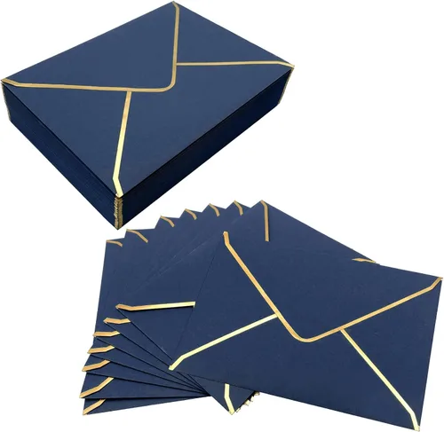 Vista 15 de 50 sobres verdes de 5 x 7 para invitaciones, sobres de correo de lujo A7 para bodas, graduaciones, tarjetas de 5 x 7 pulgadas