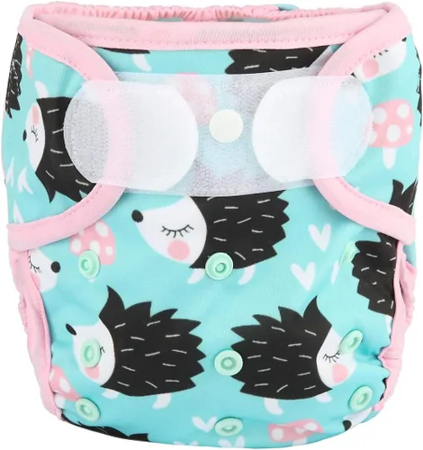 Vista 20 de Pañal de tela para bebé, con gancho y bucle, doble escudete de 6.6 libras a 33 libras (amigos de animales)