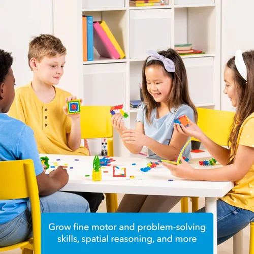 Vista 4 de PLUS PLUS - Set de Juego Abierto - 600 Piezas - Mezcla de Colores Básicos, Juego de Construcción STEM, Mini Rompecabezas Encastrables para Niños