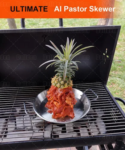 Vista 5 de Brocheta vertical para barbacoa – Al Pastor Pincho vertical para asador vertical para tacos Al Pastor, Shawarma, giroscopios, accesorio