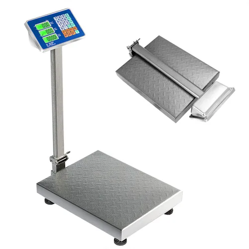 Vista 10 de Giantex Báscula digital para computación de peso de 660 libras, báscula de plataforma de suelo para pesaje de paquetes de equipaje, envío, correo
