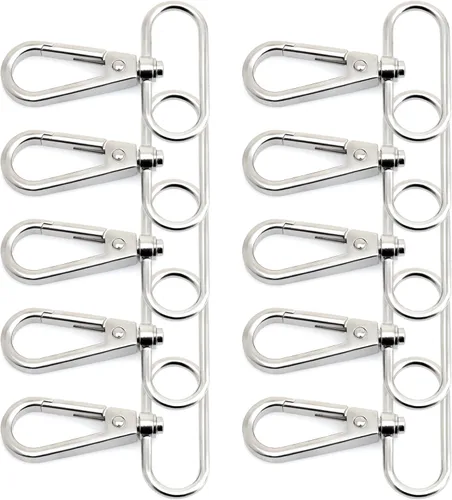 Vista 20 de CRAFTMEMORE Broches de langosta giratorios con gancho a presión, clips de moda, FS10, paquete de 10 (dorado, 1-1/2 pulgadas)