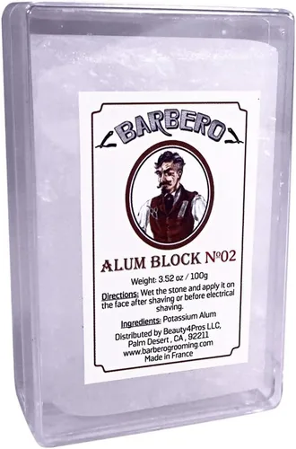 Barbero Bloque de alumbre en estuche de plástico 3.52 oz / 100 g