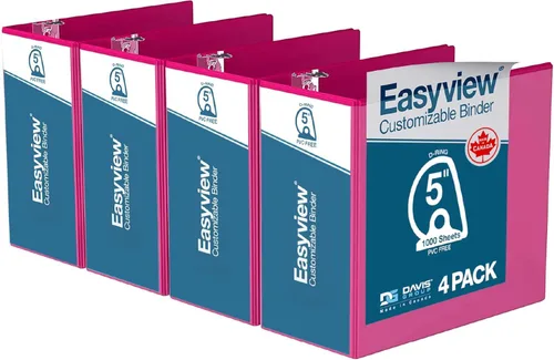 Vista 36 de Easyview - Carpetas prémium de 3 anillas con cubiertas transparentes y anillos en D, carpetas para escuela u oficina, 1 pulgada, paquete de 6