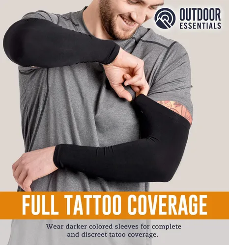 Vista 4 de Mangas de compresión de enfriamiento para hombres y mujeres, con protección solar UV UPF 50, paquete múltiple, mangas protectoras de brazos