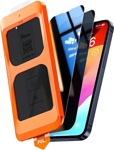 Vista 179 de TOCOL Protector de pantalla de privacidad para 15 Pro Max, 6.7 pulgadas, dureza 9H, grado militar, inastillable, vidrio templado HD, cobertura